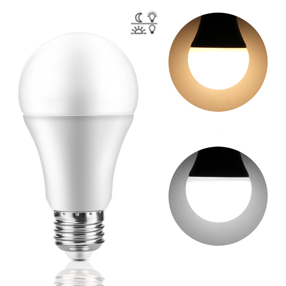 

AC85-265V 7W E27 Dusk to Dawn Auto ON/OFF LED Sensor Globe Light Bulb for Home Porch Hallway