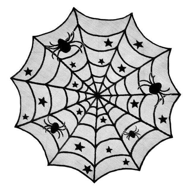 

Hot Halloween Lace Tablecloth Tablecloth Black Spider Web Mesh Tablecloth Ghost Festival Decoration Tablecloth