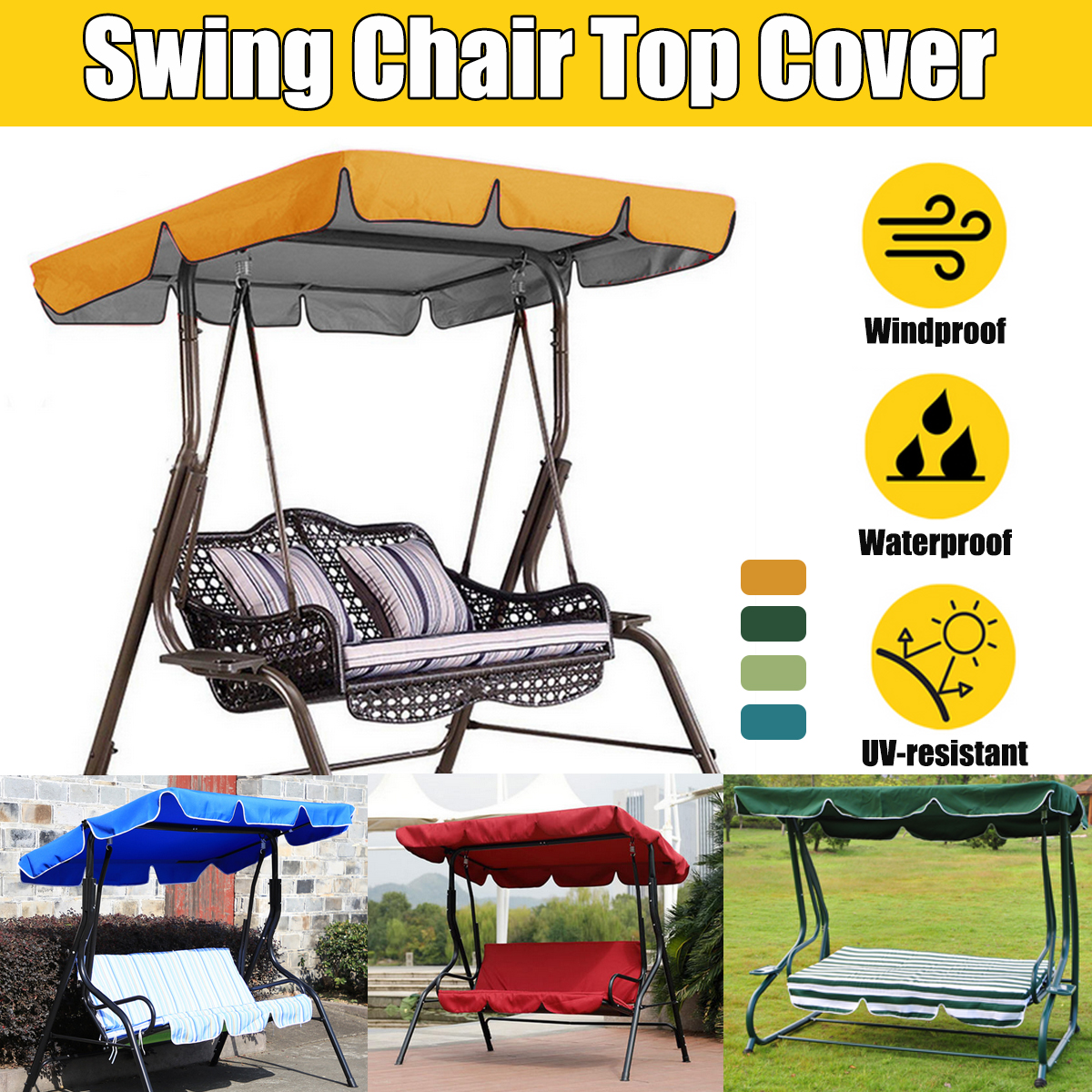 Swing Chair Top Cover Replacement Canopy Porch Park Patio Outdoor Garden Without Swing 1