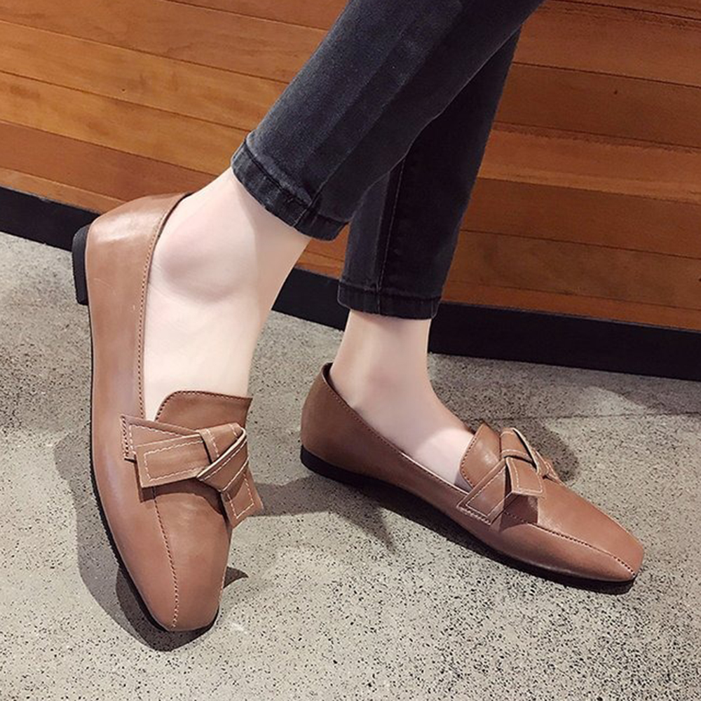 

Women Casual Shoes Knot Slip On Flats Loafers