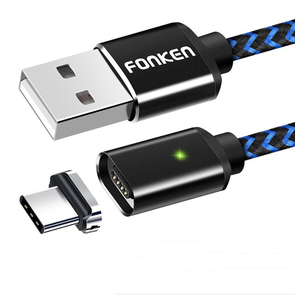 

FENKON 2.4A Micro USB Type C Magnetic Nylon Braided Fast Charging Data Cable For Oneplus 7 Pocophone HUAWEI P30 Mate20 XIAOMI MI9 S10 S10+