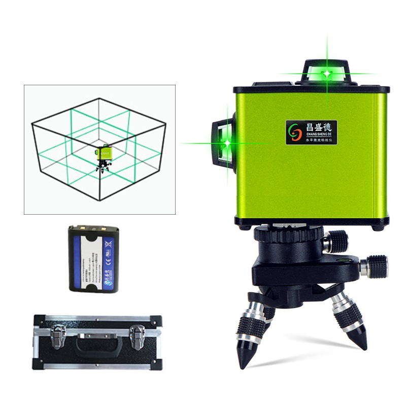 

3D Зеленый Лазер Уровень самовыравнивания 12 линий 360 градусов Горизонтальный вертикальный крест