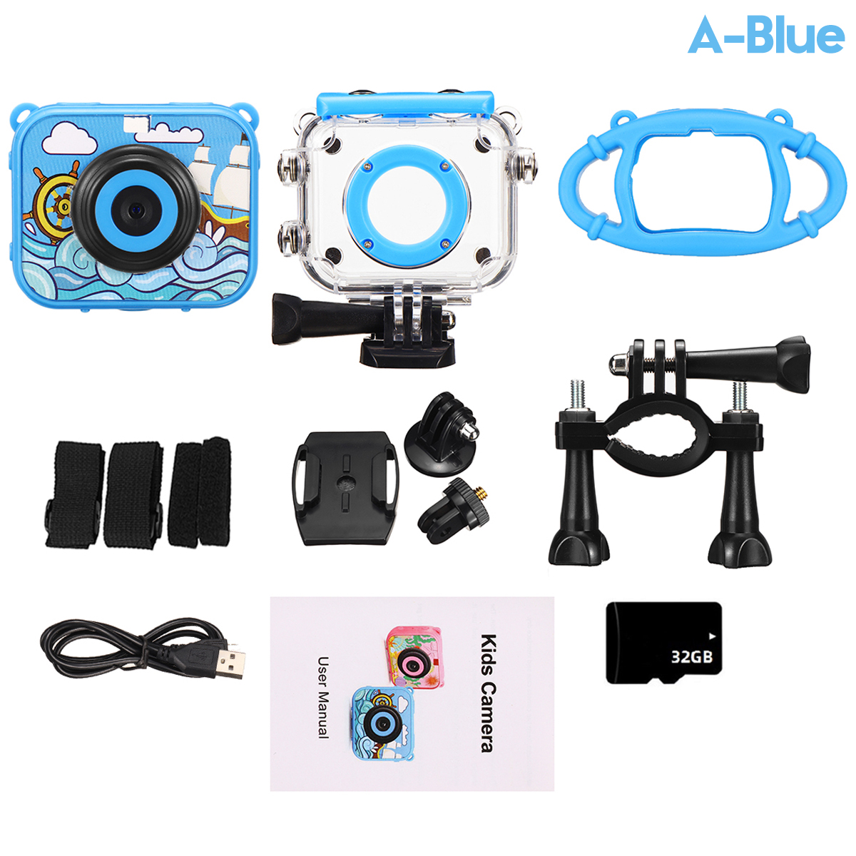 Find Ourlife AT G20B 1080P HD Mini Children Digital Waterproof Camera Anti Fall Kid Sports Camera for Sale on Gipsybee.com with cryptocurrencies