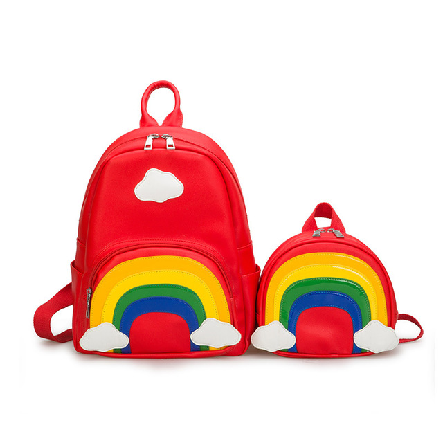 

Rainbow Parent-child Bag Backpack Cute Kindergarten School Bag Primary School Student Bag Children's Bag Generation