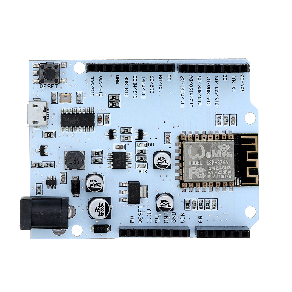 

Модуль ESP-12F D1 WiFi Uno на плате ESP8266 Щит Geekcreit для Arduino - продукты, которые работают с официальными платам