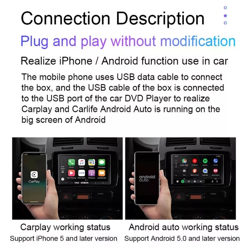 Find Carplay Adapter Box Voice Control Android Auto Car Navigation Wireless For Apple System USB Mobile Phone Interconnection Screen for Sale on Gipsybee.com with cryptocurrencies