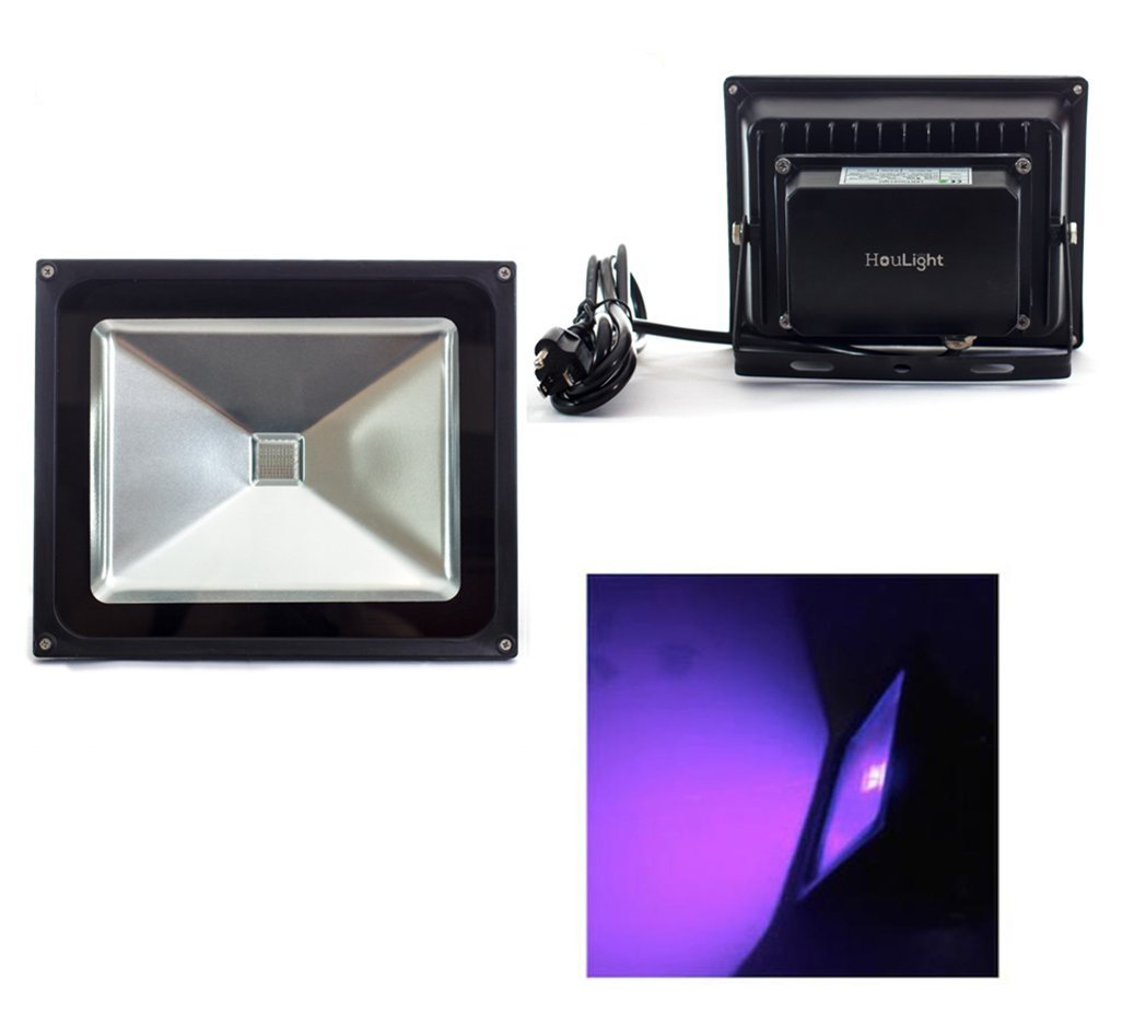 

High Power 50W Ultra Violet UV LED Flood Light IP65 Waterproof 85V-265V AC for Curing Blacklight Fishing Aquarium Glow i
