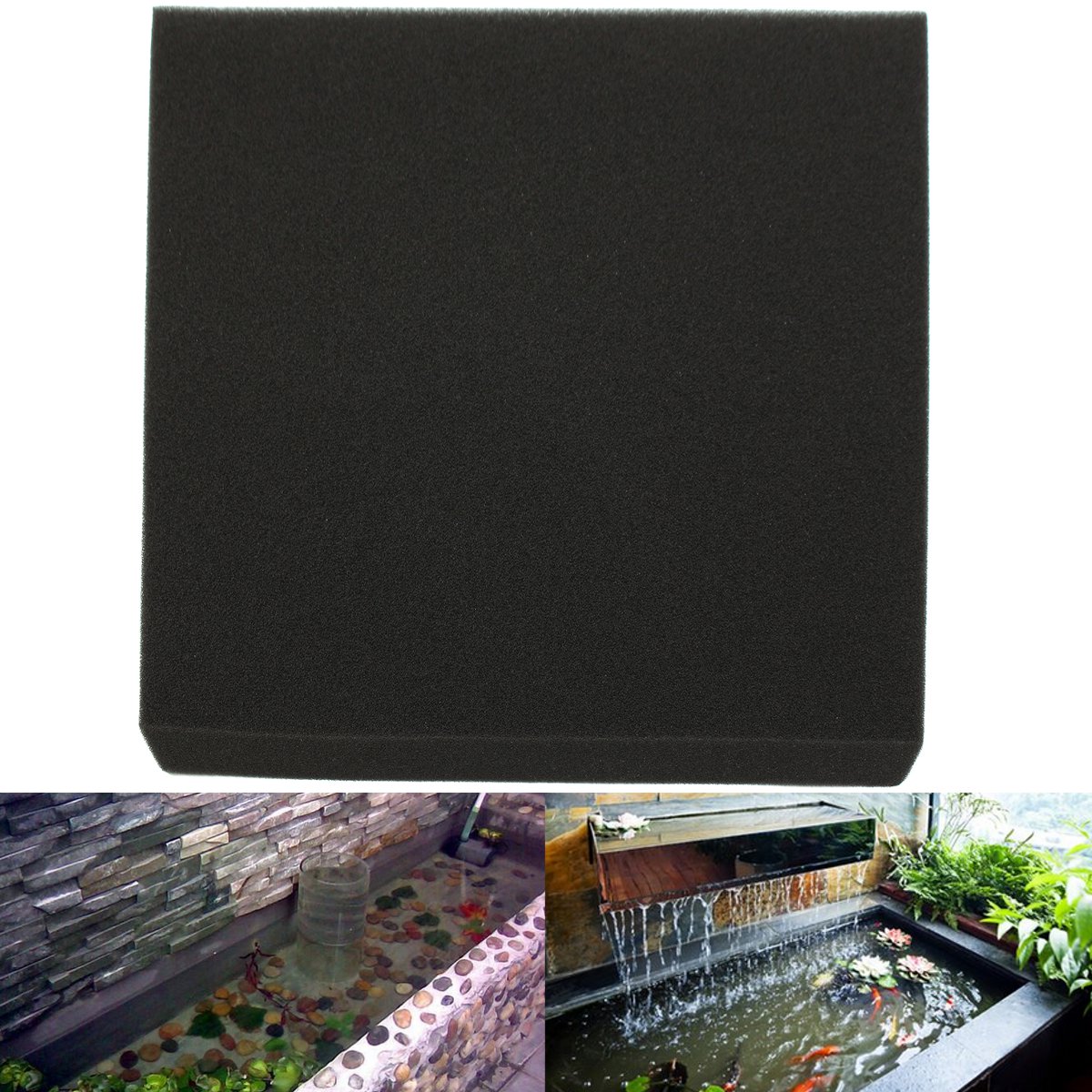 

50x50x4cm Black Aquarium Biochemical Cotton Filter Foam Fish Tank Sponge Pads