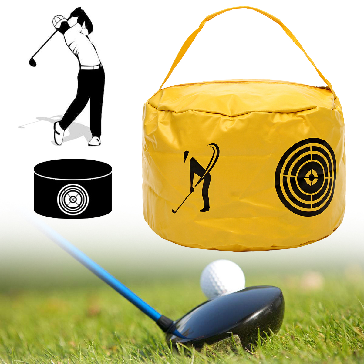 

Golf Impact Power Bag Swing Aid Practice Training Strike Bag Hit Trainer Tool