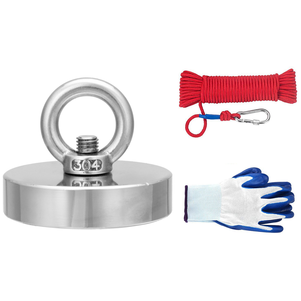 Find 35 600KG Neodymium Fishing Salvage Recovery Magnet with 20M Rope and Gloves For Detecting Metal Treasure for Sale on Gipsybee.com with cryptocurrencies