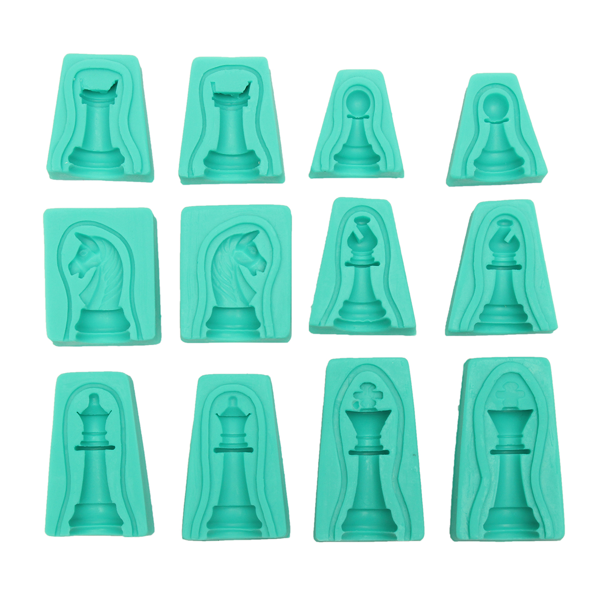 

6 Sets 3D Silicone Fondant Cake International Chess Mold Chocolate Cupcake Candy Mould Soap Tool