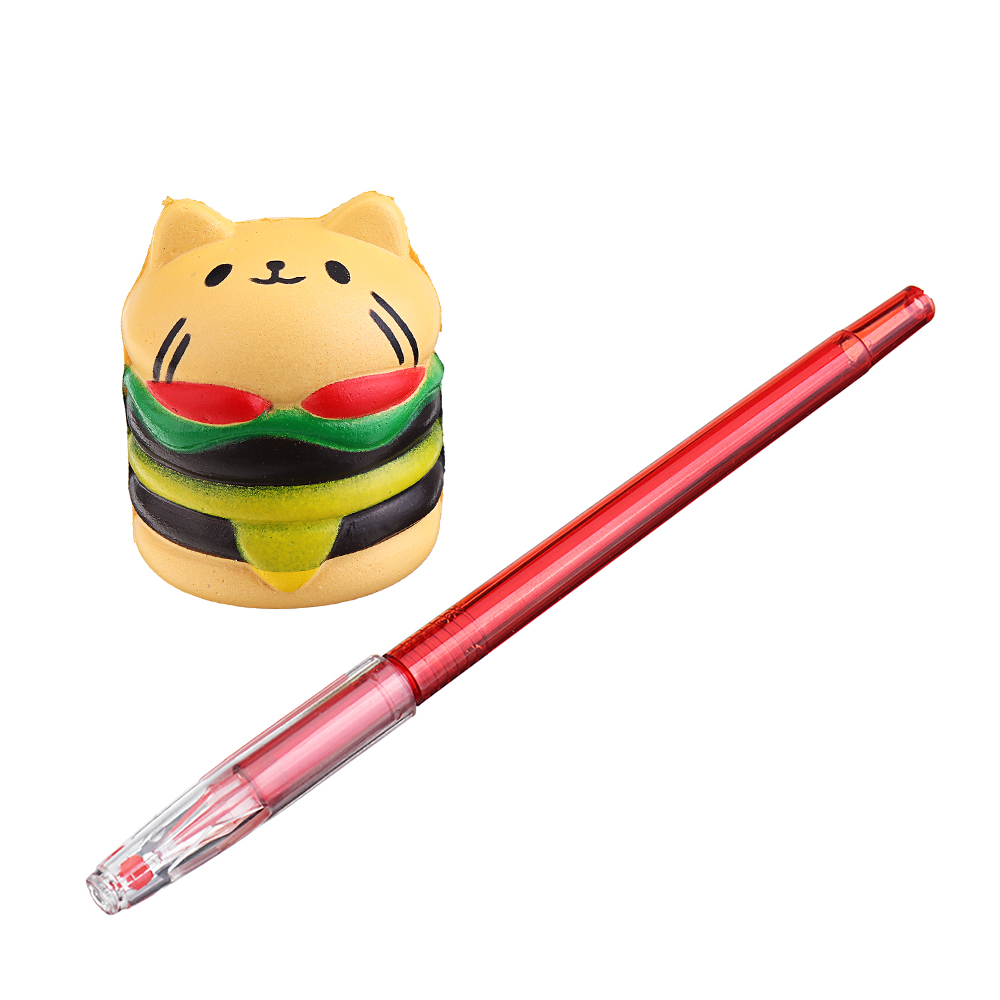 6PCS Squishy Pen Cap Wholesale Panda Dinosaur Unicorn Cake Animal Slow Rising Jumbo With Pen Stress Relief Toys Gift 9