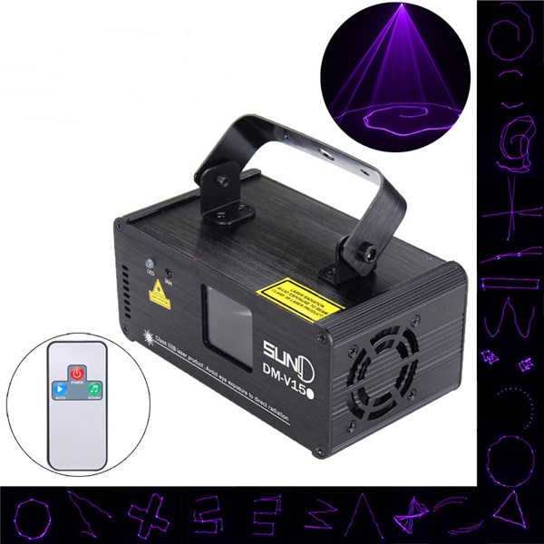 

18W DMX Mini UV Лазер Beam Проектор Пульт дистанционного управления и голосового управления LED Сценический свет для DJ-бара KTV Party
