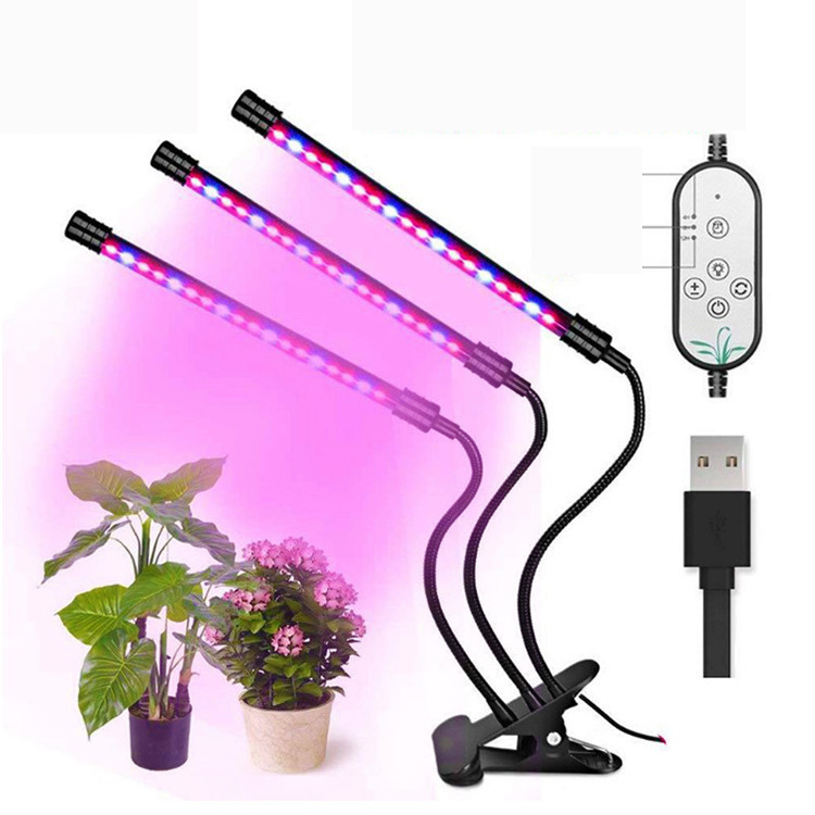 

ZANLURE 360° Rotatable Three Head Grow Light Outdoor Multi-functional Lights LED Work Light with Clip Base and Adapter -US Plug