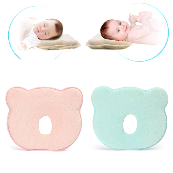 

22x26x3,5 см хлопковая подушка с памятью для новорожденных, корректирующая подушка для шейного позвонка, синяя Розовый