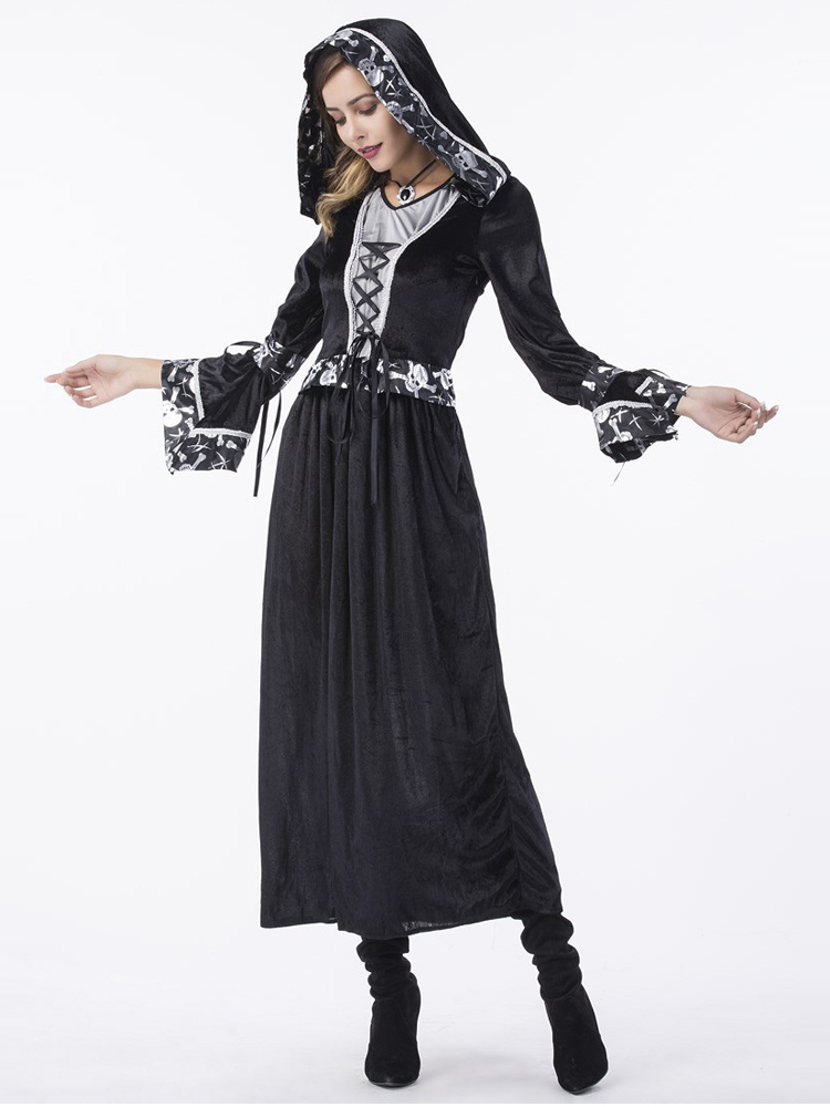 

Women Halloween Costumes Death Wizard Witch Cloak Cosplay Costumes Halloween Party Costumes