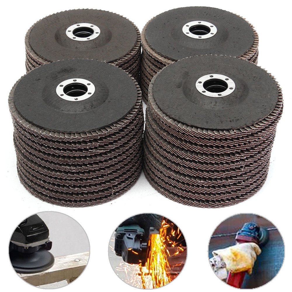 10pcs 5 Inch 125mm 40/60/80/120 Grit Aluminum Oxide Flap Disc Sanding Grinding Wheels