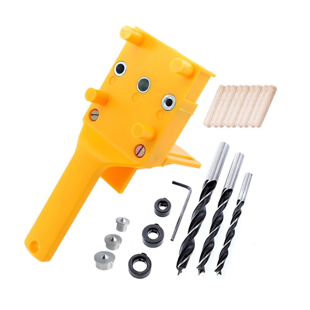 

ABS Plastic Dowel Jig Set 6 8 10mm Wood HSS Drill Bits Woodworking Jig Pocket Hole Jig Drill Guide Tool For Carpentry