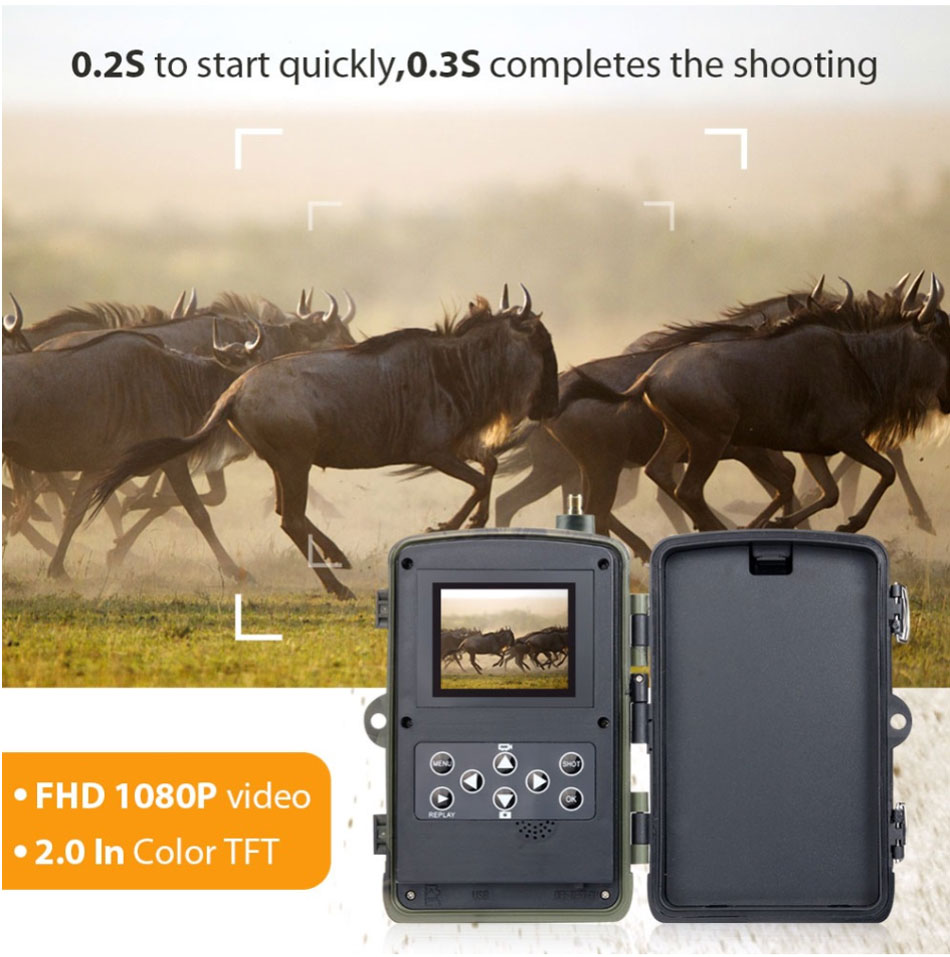 SunTek HC-801M 16MP 2G MMS GPRS HD 1080P Video Wildlife IR Trail Hunting Camera 