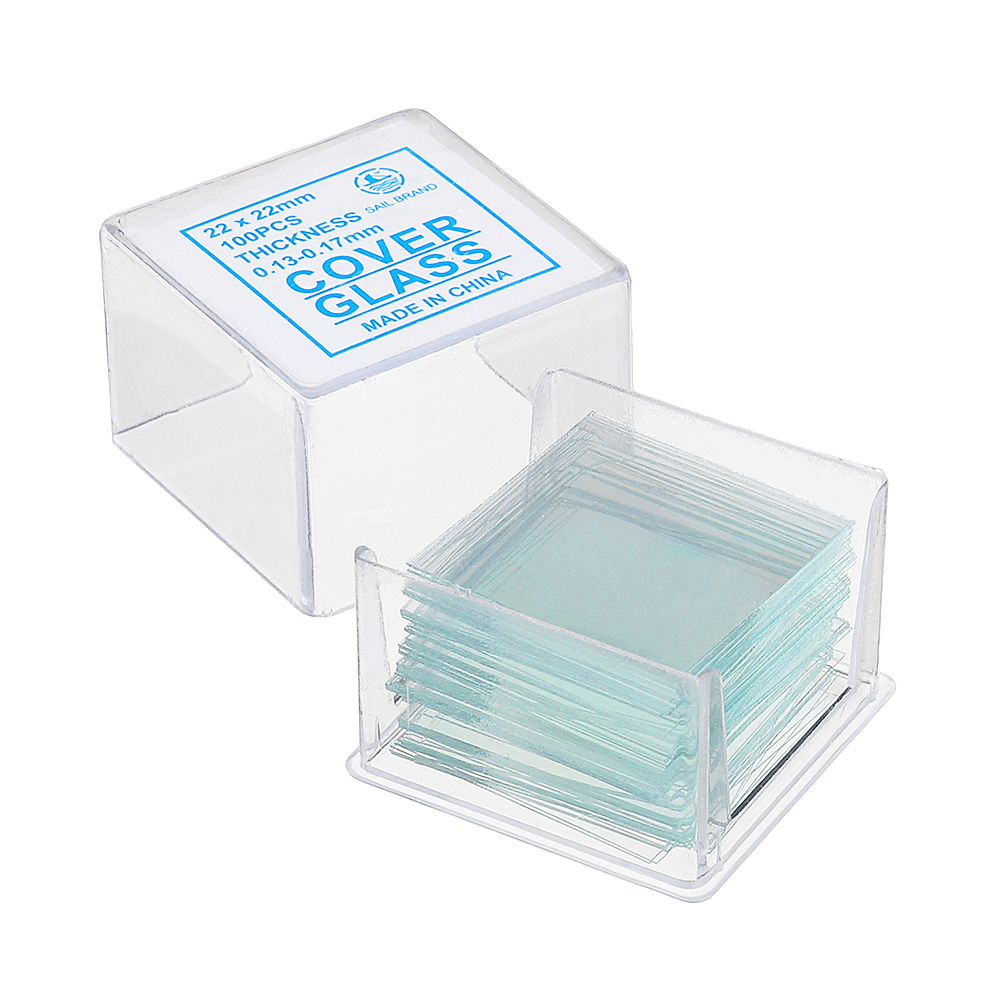 

100Pcs/Box 22x22mm Transparent Slides Coverslips Special Cover Glass Microscope Consumables