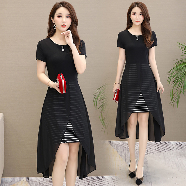 

Season Large Size Women's Fat Sister Foreign Gas Ageing Dress Cover Belly Two-piece Slim Skirt