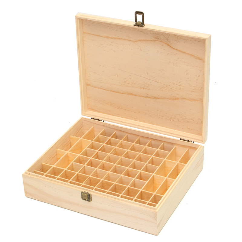 

64 Slot Wooden Essential Oil Bottle Storage Box Aromatherapy Organizer Container Case