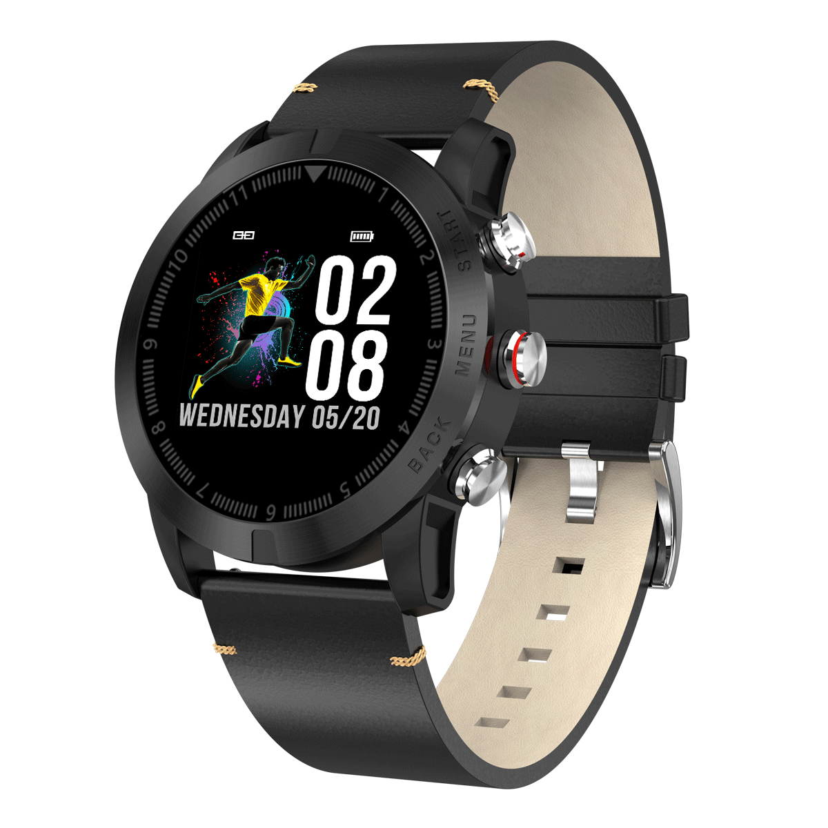 

DT NO.1 S10 Full Touch Wristband PPG+HRV Heart Rate Monitor Large Battery Caller ID Display Sport Smart Watch
