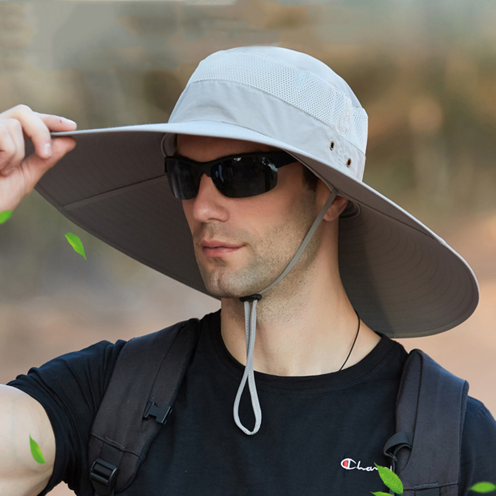 Hats & Caps - Mens Bucket Hat Waterproof Mesh Breathable Sunshade Cap ...