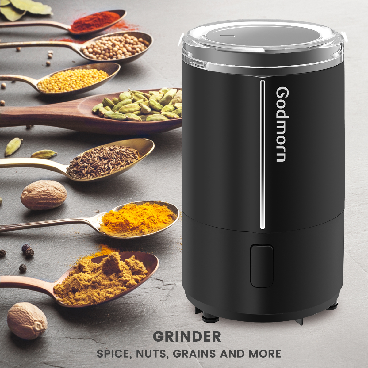 Electric Coffee Grinder Espresso Grinder One Touch Multi-function Bean Grinder Auto Shut Off & Overheating Protection 12