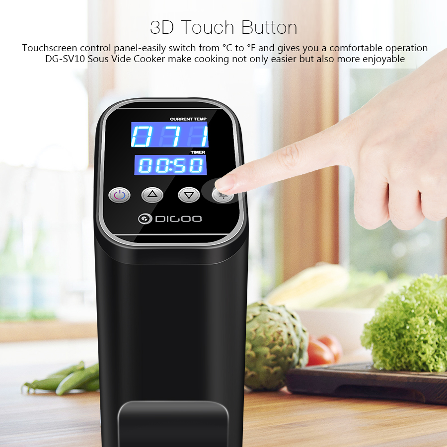 Digoo DG-SV10 Sous Vide Cooker Digital Accurate Temperature Control LED Touch Screen Screen Display Thermal Immersion Circulator Slow Cooker With Adju 15