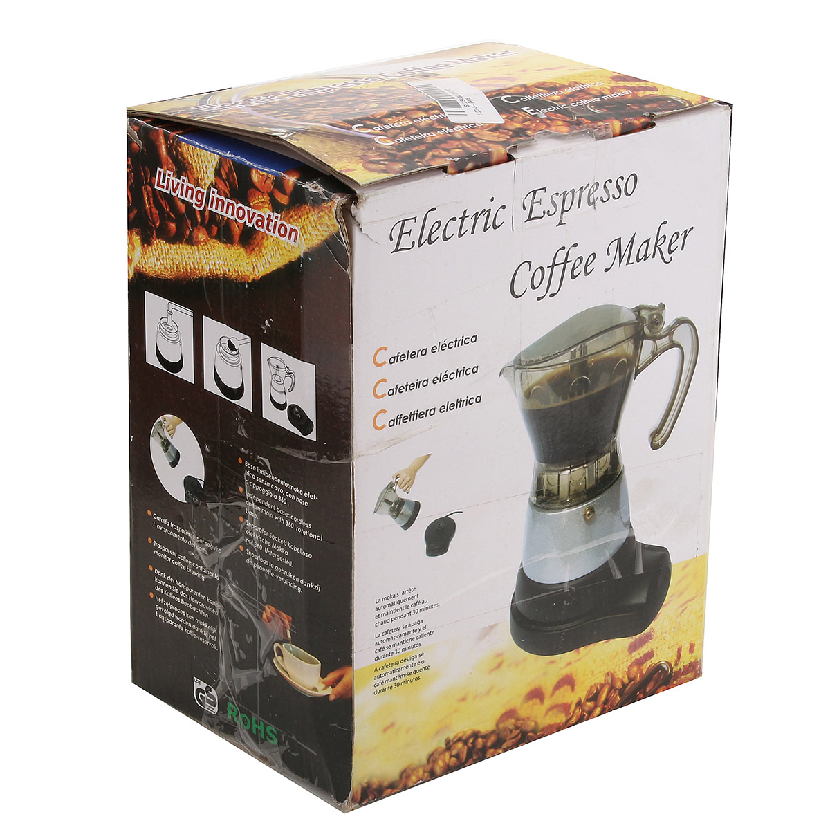 4 Cup Automatic Transparent Acrylic Coffee Maker Percolator Moka Pot Stovetop Espresso Pot Machine 14