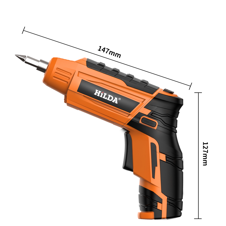 HILDA 4.2V Cordless Electric Screwdriver Lithium Battery Screwdriver with Twistable Handle 48