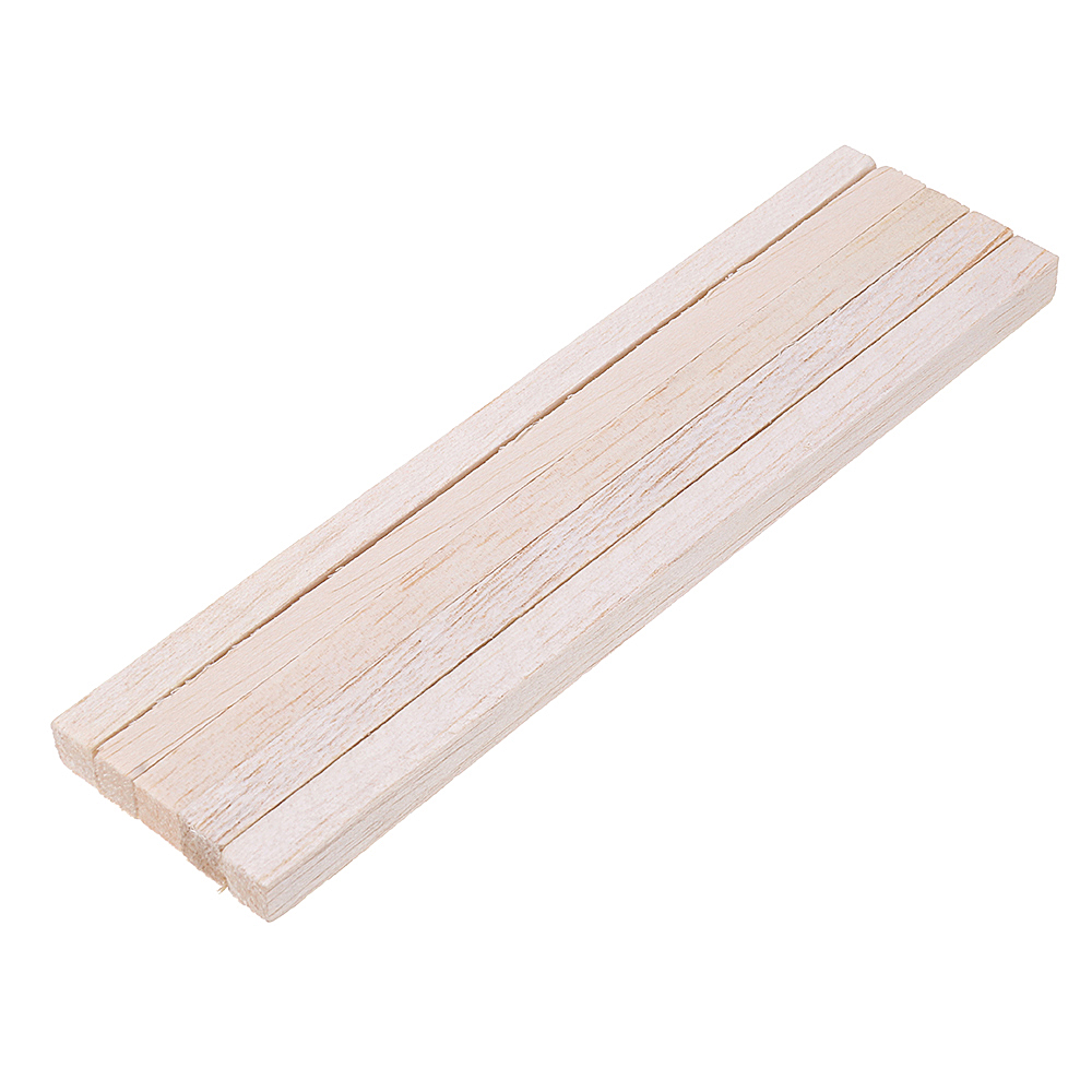 5Pcs/Set 10x10x200mm Square Balsa Wood Bar Wooden Sticks Strips Natural Dowel Unfinished Rods for DIY Crafts Airplane Model 10