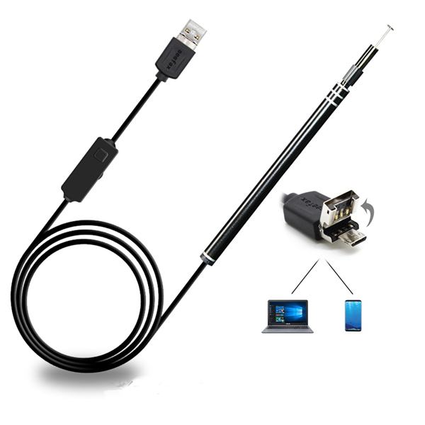 

2 in 1 USB Visual Otoscope Camera Borescope Inspection for Android PC