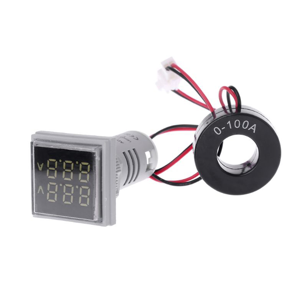 Geekcreit® AC 60-500V 0-100A D18 Square LED Digital Dual Display Voltmeter Ammeter Voltage Gauge Current Meter 4