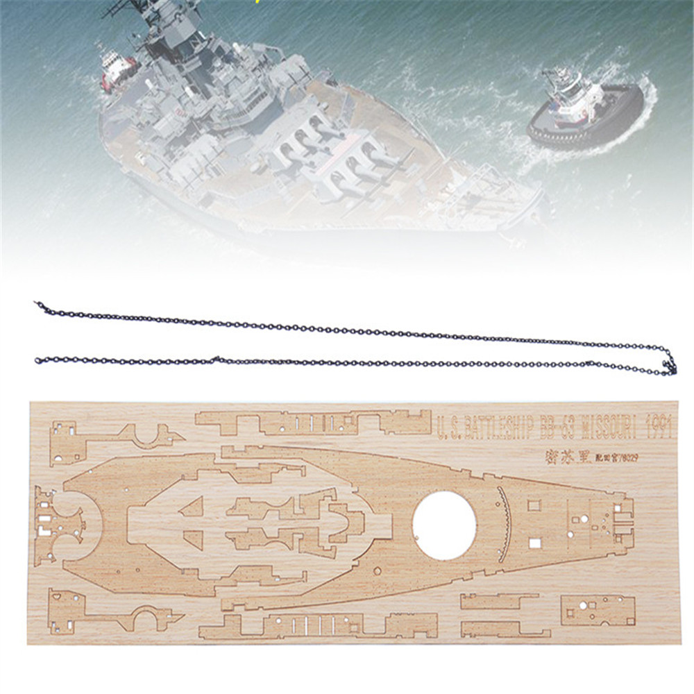 

Wooden Deck With Anchor Chain For Tamiya 78029 1:350 USS Battleship BB-63 Model