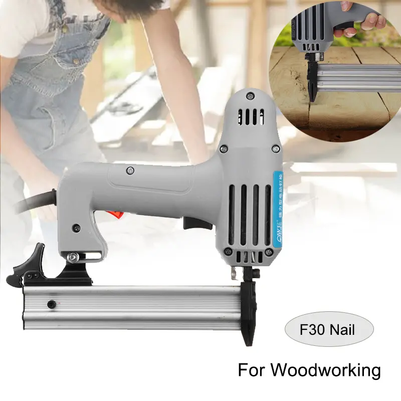 220V 1800W F30 Nail Electric Straight Nailer Nailing Device Woodworking Portable