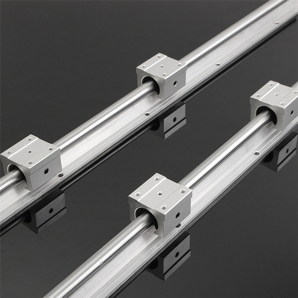 2pcs SBR16-750mm 16mm High Hardness Linear Slide Guide Shaft Rail and 4 SBR16UU Bearing Block CNC Parts for Mills Lathes Linear Slide Rail Shaft 