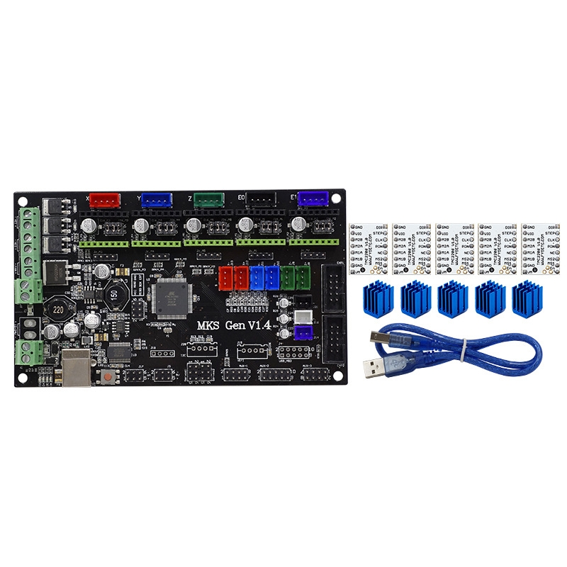 

MKS-GEN V1.4 Integrated Controller Mainboard + 5pcs TMC2208 V1.0 Stepper Motor Driver Compatible Ramps1.4/Mega2560 R3 Fo