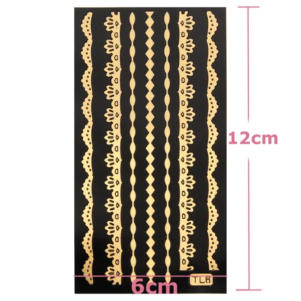 Water Transfer Gold Silver Strip Leopard Print Nail Art Sticker Decal Decoration
