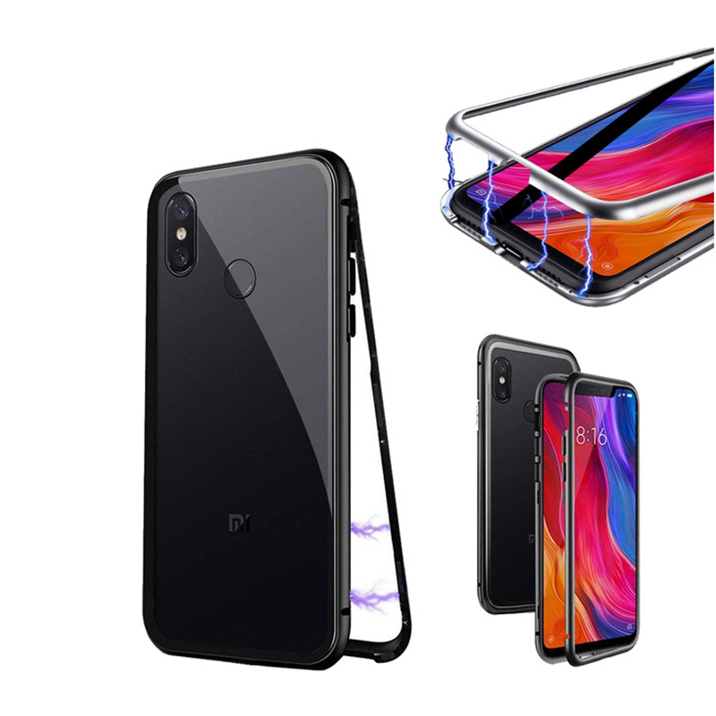 

Bakeey 360° Magnetic Adsorption Flip Metal Clear Tempered Glass Protective Case for Xiaomi Mi8 SE
