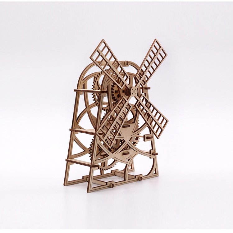 

Wood Trick Windmill Mechanical Model 3D Wooden Puzzles DIY Toy Assembly Gears Constructor Kits Gifts
