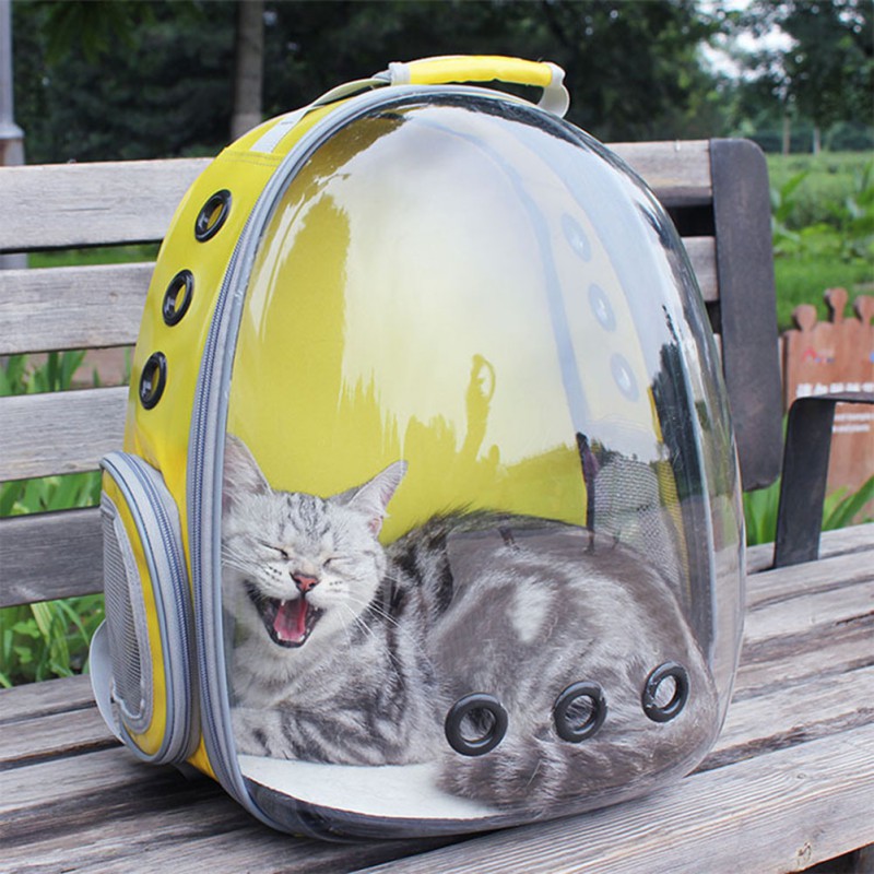 Dog Cat Transparent Space Capsule Breathable Shoulder Bag Pet Outside Travel Portable Carry Backpack 35