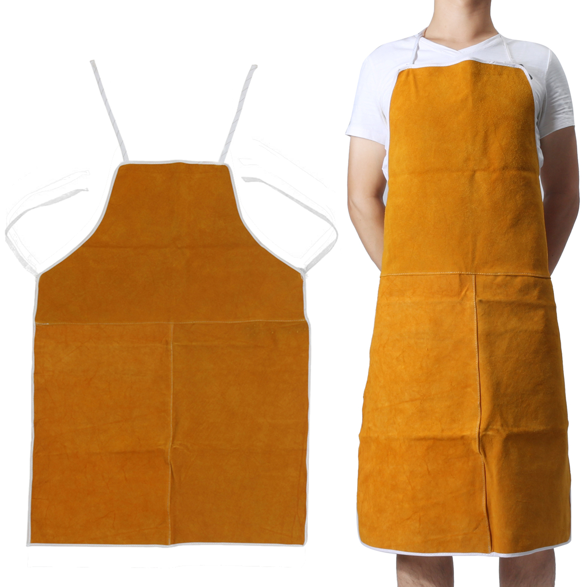 

Cow Leather Aprons Welding Heat Insulation Protection Welders Blacksmith 93x64cm