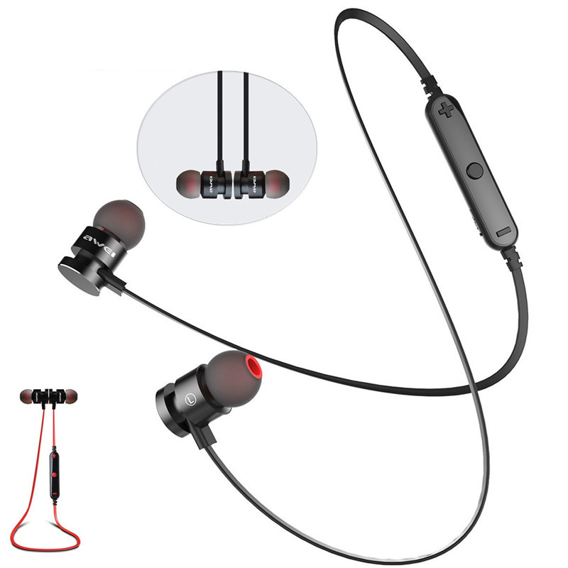 

Awei Wireless bluetooth Earphone Magnetic Adsorption Sports Headphones Headsets with Mic