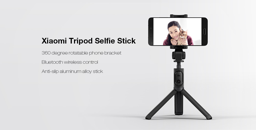 Original Xiaomi 2 in 1 bluetooth Mini Extendable Folding Tripod Selfie Stick For Mobile Phone (Black) 9