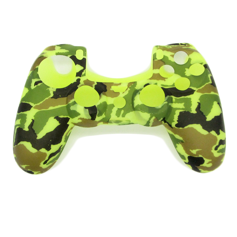 Camouflage Army Soft Silicone Gel Skin Protective Cover Case for PlayStation 4 PS4 Game Controller 2