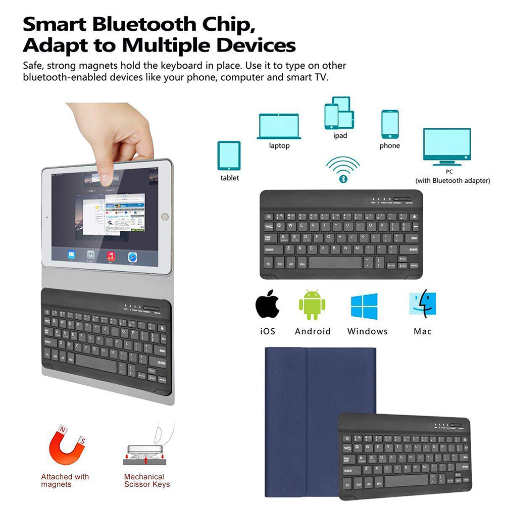 bluetooth Detachable Magnetic Auto Sleep Wake Up Keyboard Flip Kickstand Case For iPad Pro 11 Inch 2018 10