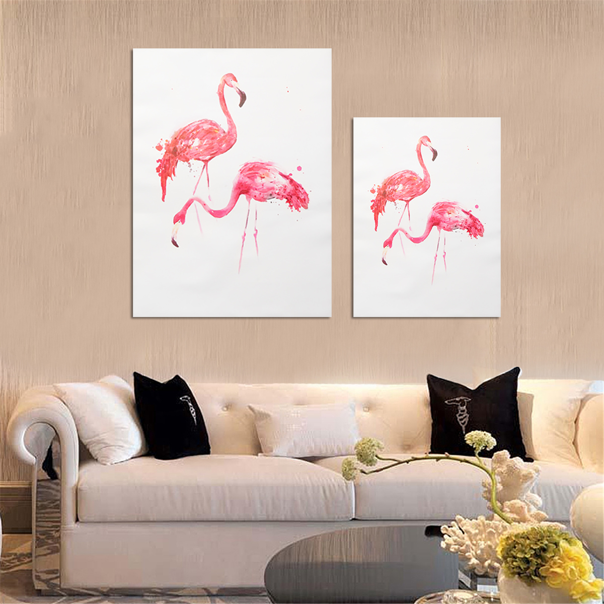 

Unframed Современный художественный холст Flamingo Масло Картина Печать Настенные подвесные плакаты
