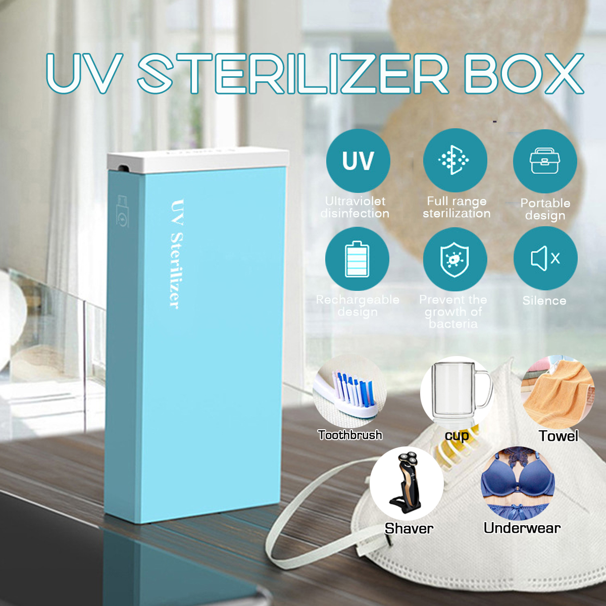 Find 5V USB UV LED Disinfection Light Box Phone Mask Sterilizer Box Jewelry Cleaner for Sale on Gipsybee.com with cryptocurrencies